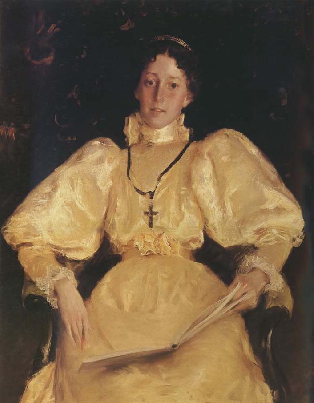 William Merritt Chase Golden noblewoman China oil painting art